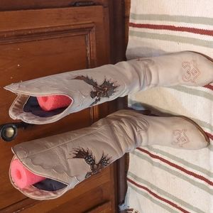Zodiac Vintage Leather Eagle Cowboy boots